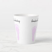 Tasse Latte Empreintes rose bébé Grand-mère Faire-part (Devant)
