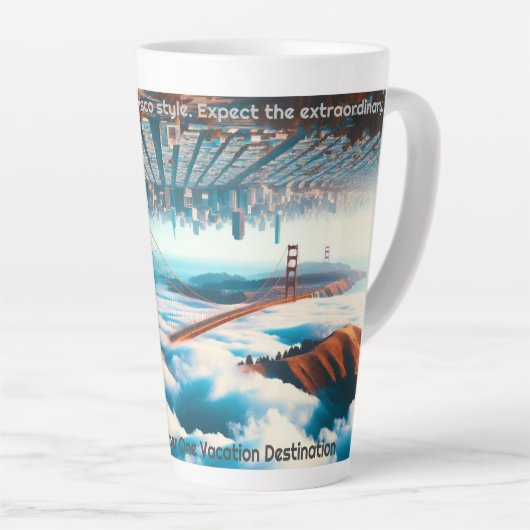 Tasse Latte "En Face, Style San Francisco. Extraordinaire' (Angle droit)