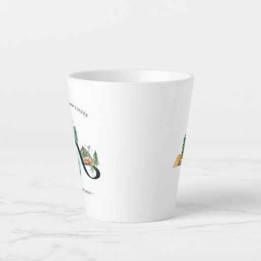 Tasse Latte En harmonie avec la nature | Monogramme rustique a (Devant)
