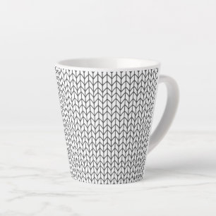 Tasse Latte en tricot à ligne noire 