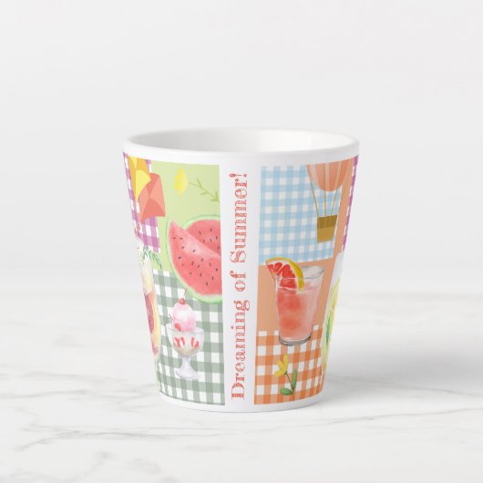 Tasse Latte en vichy Rêver de Latte d'été (Devant)