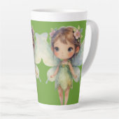 Tasse Latte Enchanted Woodland Fairy: pastel green Sprite (Angle droit)