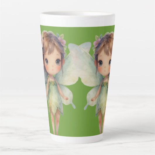 Tasse Latte Enchanted Woodland Fairy: pastel green Sprite (Devant)