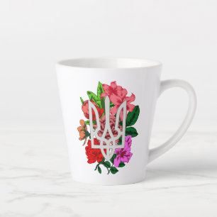 Tasse Latte Encore botanique et trident ukrainien tryzub