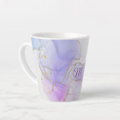 Tasse Latte Encre d'alcool rose, pourpre et bleu (Angle gauche)