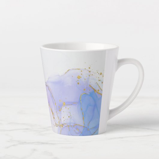 Tasse Latte Encre d'alcool rose, pourpre et bleu (Droite)