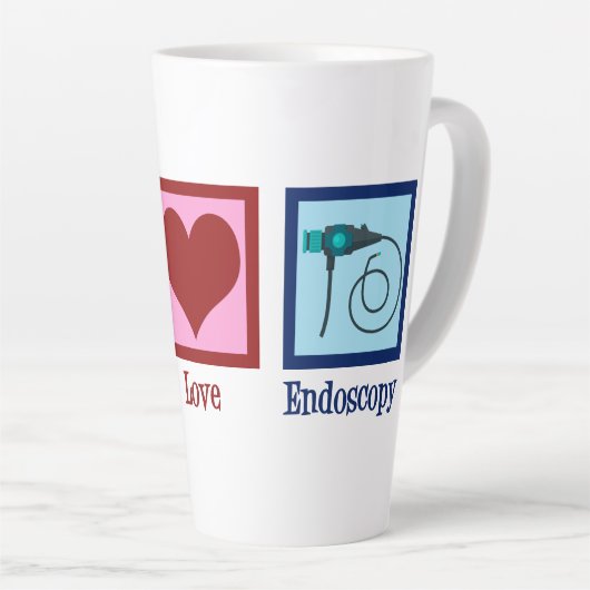 Tasse Latte Endoscopie Peace Love (Angle droit)