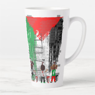 Tasse Latte Enfants de Gaza peignant le drapeau de la Palestin