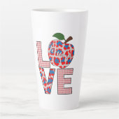 Tasse Latte Enseignant Art Amour Enseignement (Devant)
