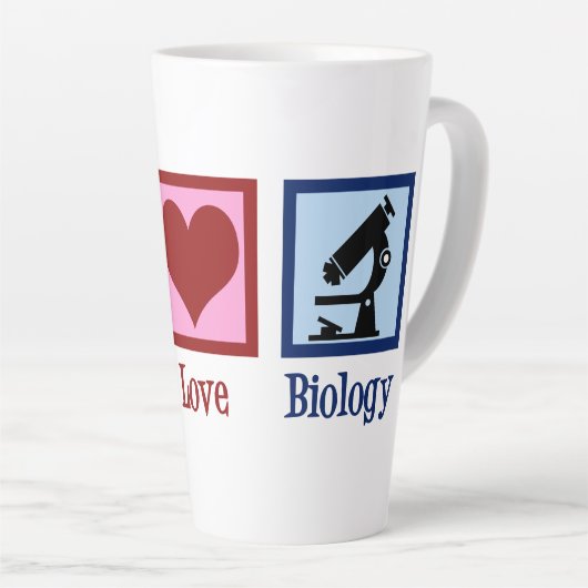 Tasse Latte Enseignant en biologie de l'amour pour la paix (Angle droit)
