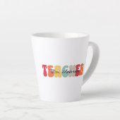 Tasse Latte Enseignant-Enseignement-Rétro-Amusant (Angle droit)