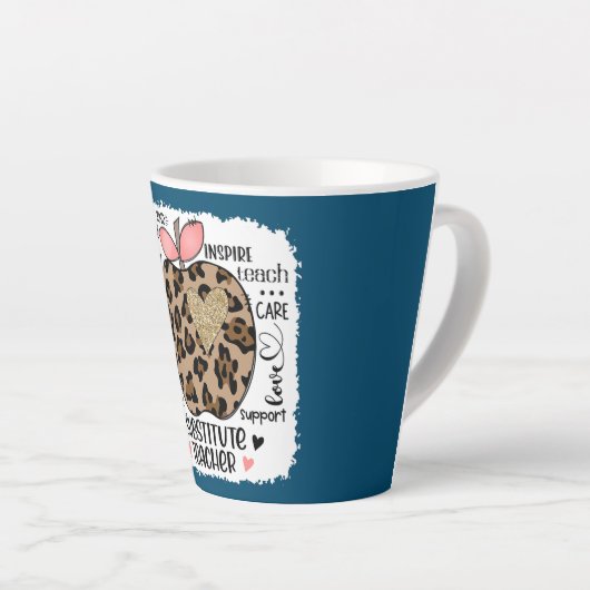 Tasse Latte enseignant Leopard Apple enseignant substitut (Angle droit)