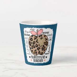 Tasse Latte enseignant Leopard Apple enseignant substitut