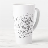 Tasse Latte Enseignant moderne élégant script noir blanc porte (Angle droit)