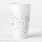 Tasse Latte Enseignant moderne élégant script sage vert porte  (Devant)