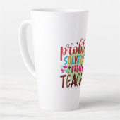Tasse Latte Enseignant Problème d'art Solveur Math Enseignant (Angle gauche)