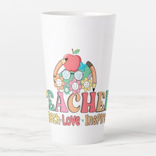 Tasse Latte Enseigner ・ Amour ・ Inspirer - Une célébration de  (Devant)