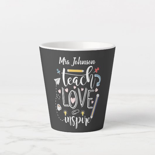 Tasse Latte enseigner l'amour inspire le cool préféré des ense (Devant)