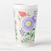 Tasse Latte Ensemble de fleurs peintes en aquarelle (Devant)