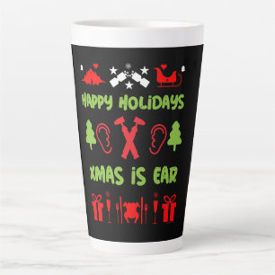 Tasse Latte ENT Otolaryngologie Otorhinolaryngologiste Xmas La