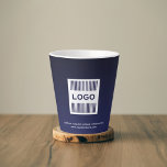 Tasse Latte Entreprise Logo d'entreprise minimaliste Marine<br><div class="desc">Un simple modèle d'affaires bleu marine personnalisé dans un style minimaliste moderne qui peut être facilement mis à jour avec le logo et le texte de votre entreprise. Conçu avec un logo carré (3000 x 3000 px), vous pouvez customiser en changeant le texte et l'image à l'aide des champs fournis,...</div>