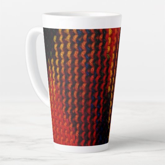 Tasse Latte Enveloppé dans des fils chauds (Angle gauche)