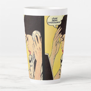 Tasse Latte Envoyer juste Chocolat art Vintage