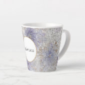 Tasse Latte Éperche Florale Blanche Violet Or (Angle droit)