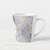 Tasse Latte Éperche Florale Blanche Violet Or (Droite)