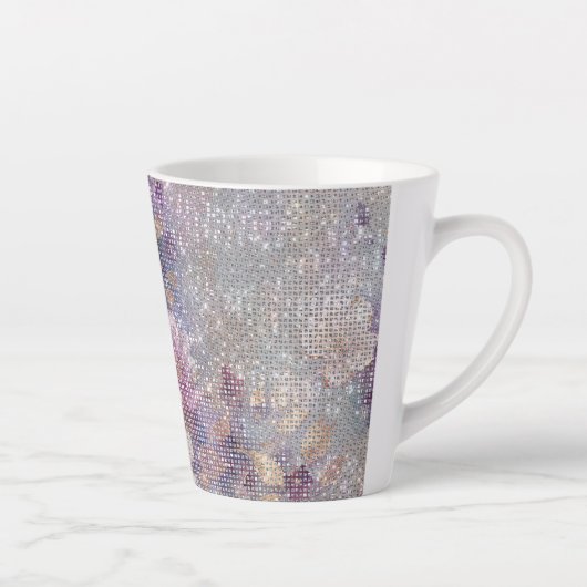 Tasse Latte Éperche florale violette en or glam (Droite)