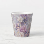 Tasse Latte Éperche florale violette en or glam (Devant)