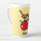 Tasse Latte Épervier de Louvain biologique mangeant de la toma (Angle gauche)