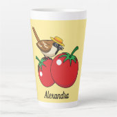 Tasse Latte Épervier de Louvain biologique mangeant de la toma (Devant)