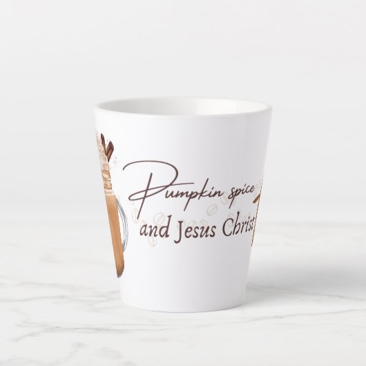 Tasse Latte Épice citrouille et Jésus-Christ Automne (Devant)