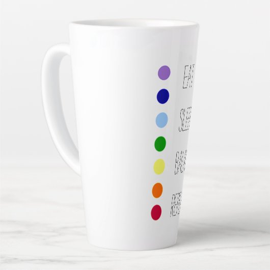Tasse Latte Equilibre de sommeil Manger Design Chakra simple (Angle gauche)