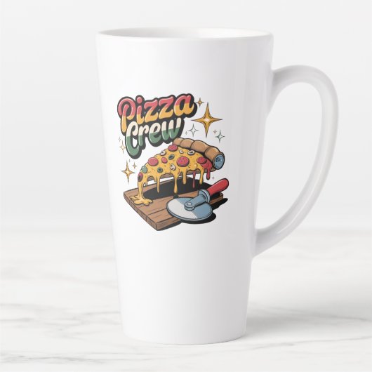 Tasse Latte Équipage de pizza (Droite)