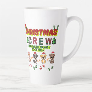 Tasse Latte Équipe de Noël amateur de chiens Famille Noël 