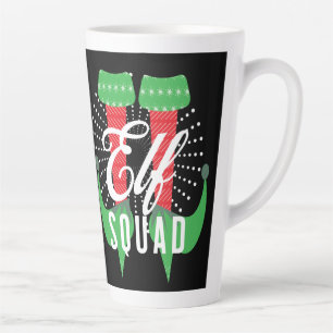Tasse Latte Équipe des talons elfiques Fêtes de Noël