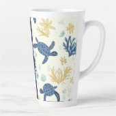 Tasse Latte "Escapade sous-marine - Art de la tortue de mer (Droite)