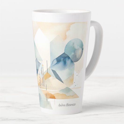 Tasse Latte Esprit Abstrait (Angle droit)