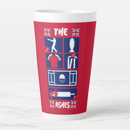 Tasse Latte Essai de cricket anglais (Devant)
