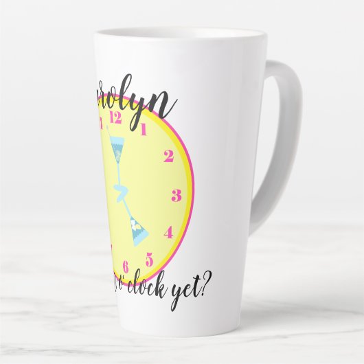 Tasse Latte Est-ce qu'il est temps ? Personnalisé grand (Angle droit)