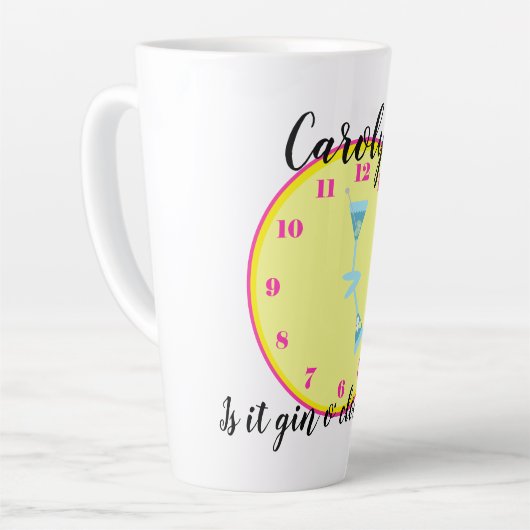 Tasse Latte Est-ce qu'il est temps ? Personnalisé grand (Angle gauche)