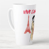 Tasse Latte Esthétique Fille de Paris – Conception Romantique (Angle gauche)