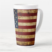Tasse Latte États-Unis / Drapeau grungé (Angle droit)