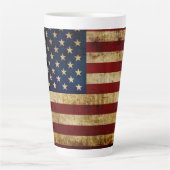 Tasse Latte États-Unis / Drapeau grungé (Devant)