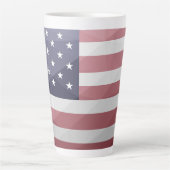 Tasse Latte États-Unis drapeau Rouge Blanc Bleu Amérique Géomé (Devant)