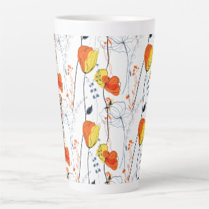 Tasse Latte Été tropical Belles fleurs jaunes Design