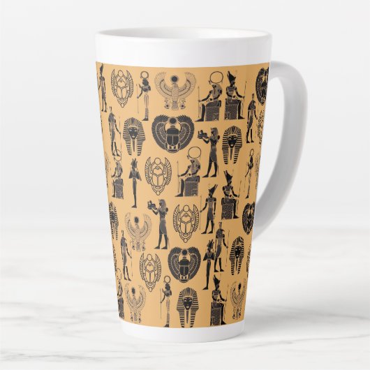 Tasse Latte Eternal Sands: Egyptian Antique Elegance for Time (Angle droit)