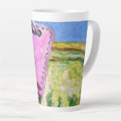 Tasse Latte Étiquette Rose (Angle droit)